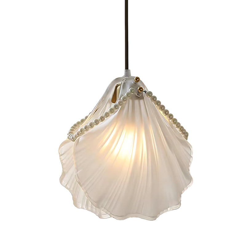 White Glass Pendant Light - Modern Unique Ceiling Fixture