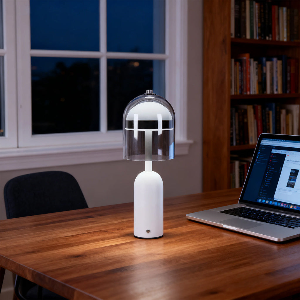 Italian Minimalist Glass Shade Table Lamp - Elegant Ambient Light for Home Decor