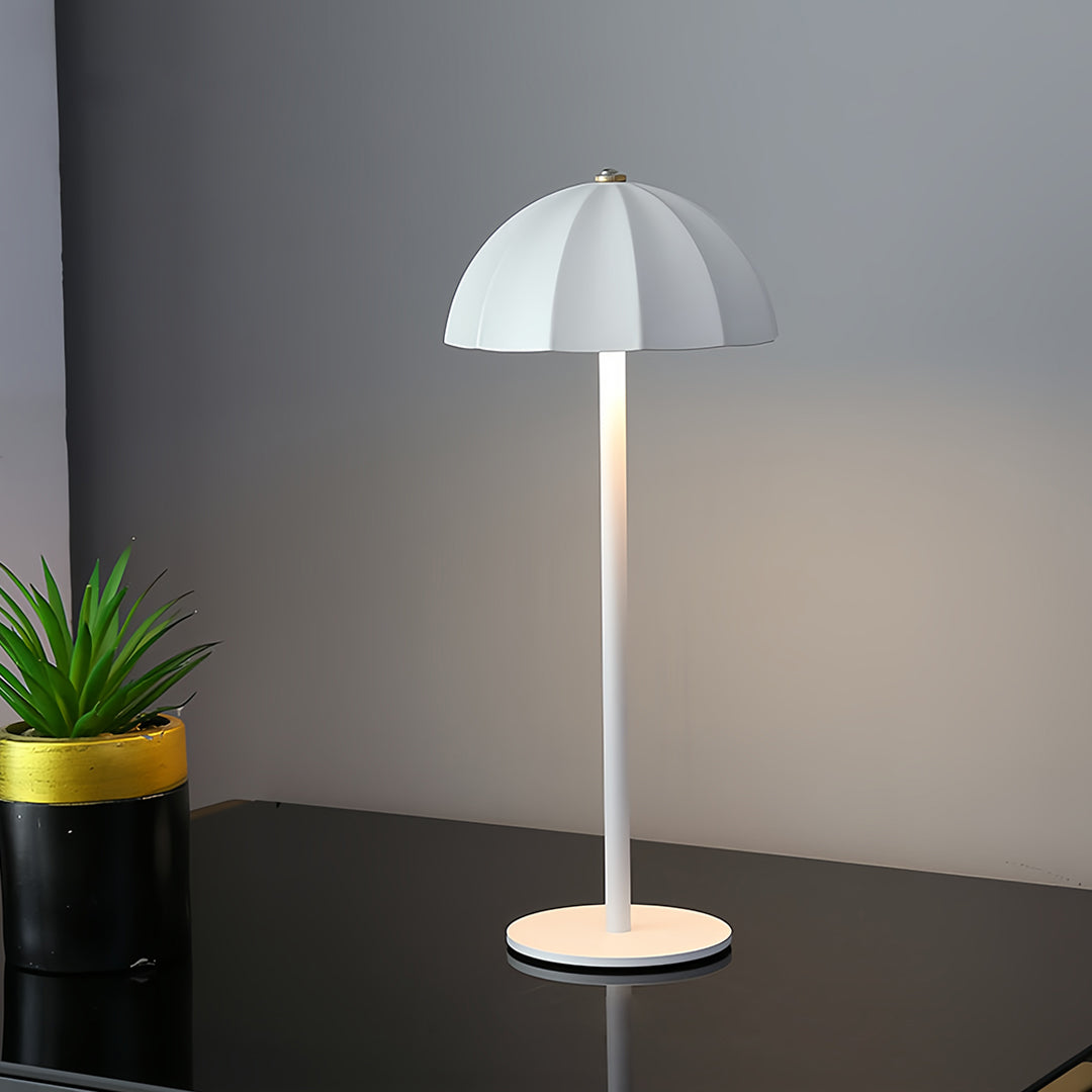 Minimalist Mushroom Cordless Metal Table Lamp - Rechargeable Iron Light