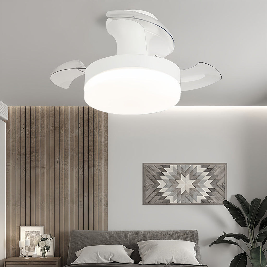 LED Ceiling Fan with Lights - Stepless Dimming, Silent Motor, Modern Design