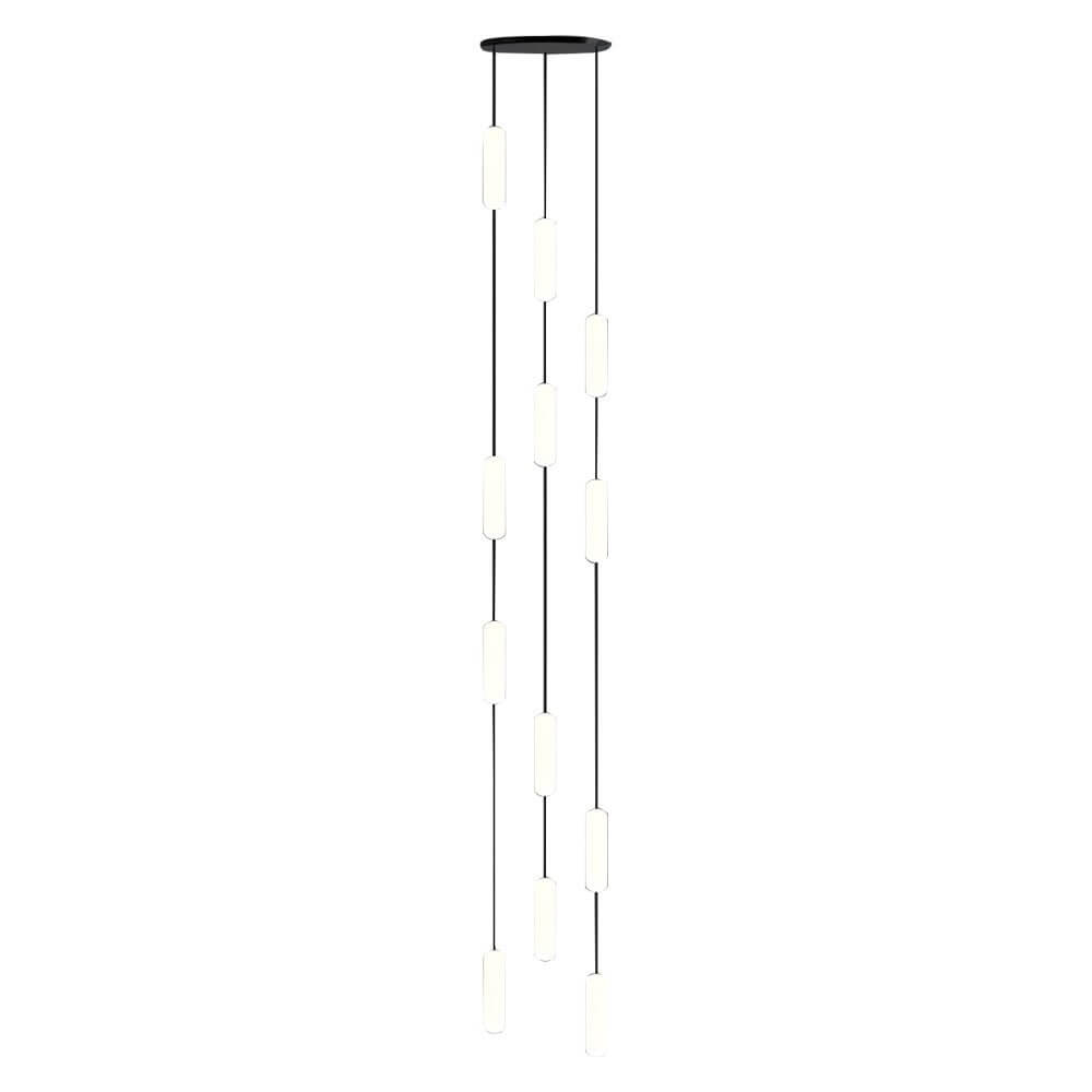 White Long Tube Multi Light Staircase Chandelier - Modern Lighting, LED Pendant, Stairway Decor, Contemporary Ceiling Fixture, Home Interior Design