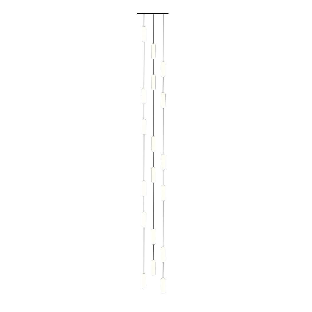 White Long Tube Multi Light Staircase Chandelier - Modern Lighting, LED Pendant, Stairway Decor, Contemporary Ceiling Fixture, Home Interior Design
