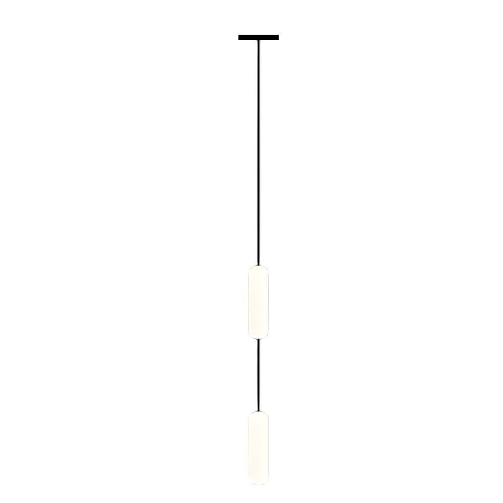 White Long Tube Multi Light Staircase Chandelier - Modern Lighting, LED Pendant, Stairway Decor, Contemporary Ceiling Fixture, Home Interior Design