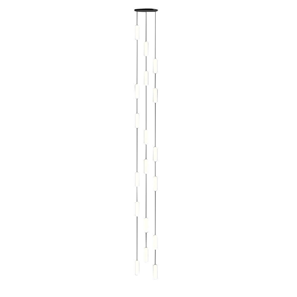 White Long Tube Multi Light Staircase Chandelier - Modern Lighting, LED Pendant, Stairway Decor, Contemporary Ceiling Fixture, Home Interior Design