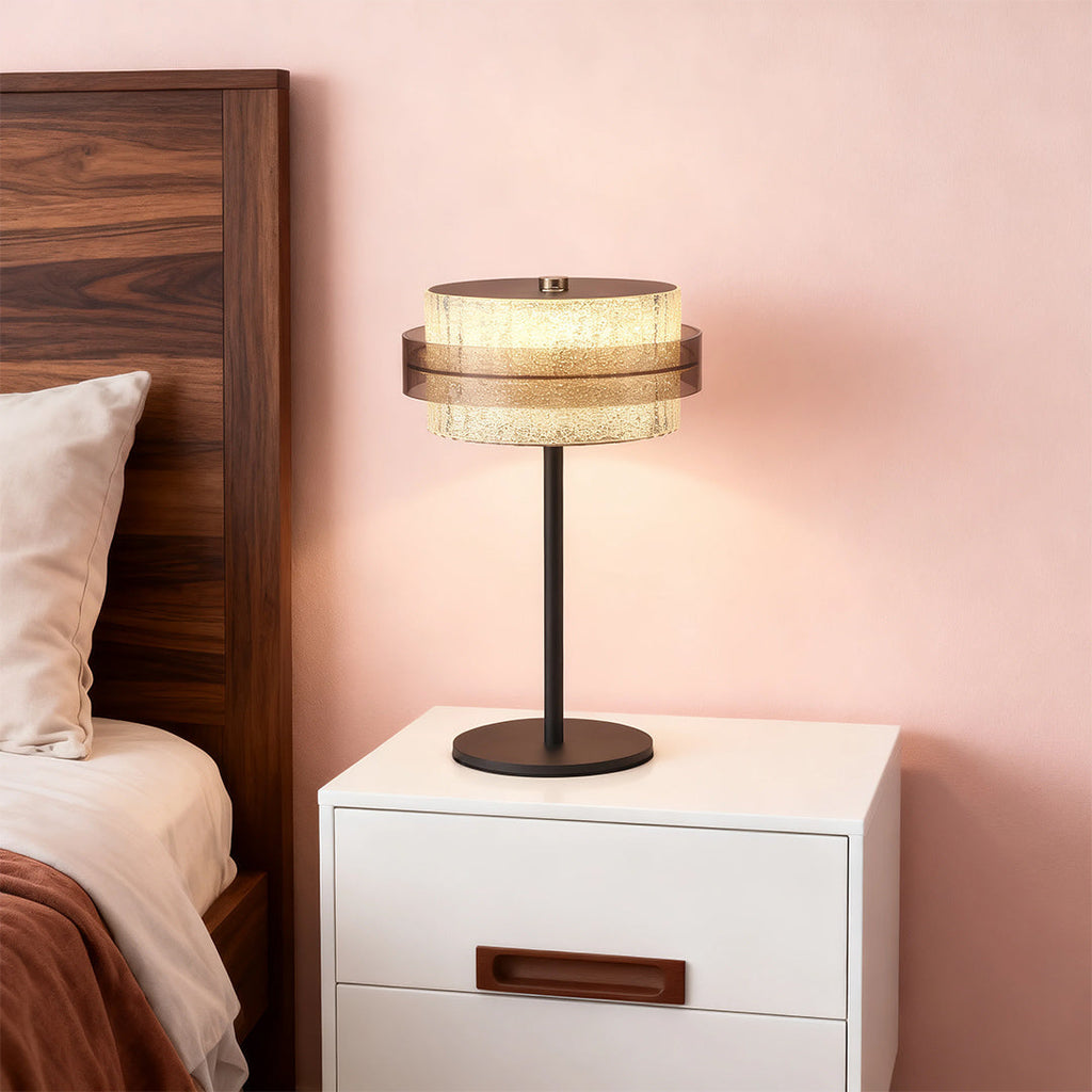 Vintage Metal Table Lamp with Iron Frame and PS Lampshade Lighting
