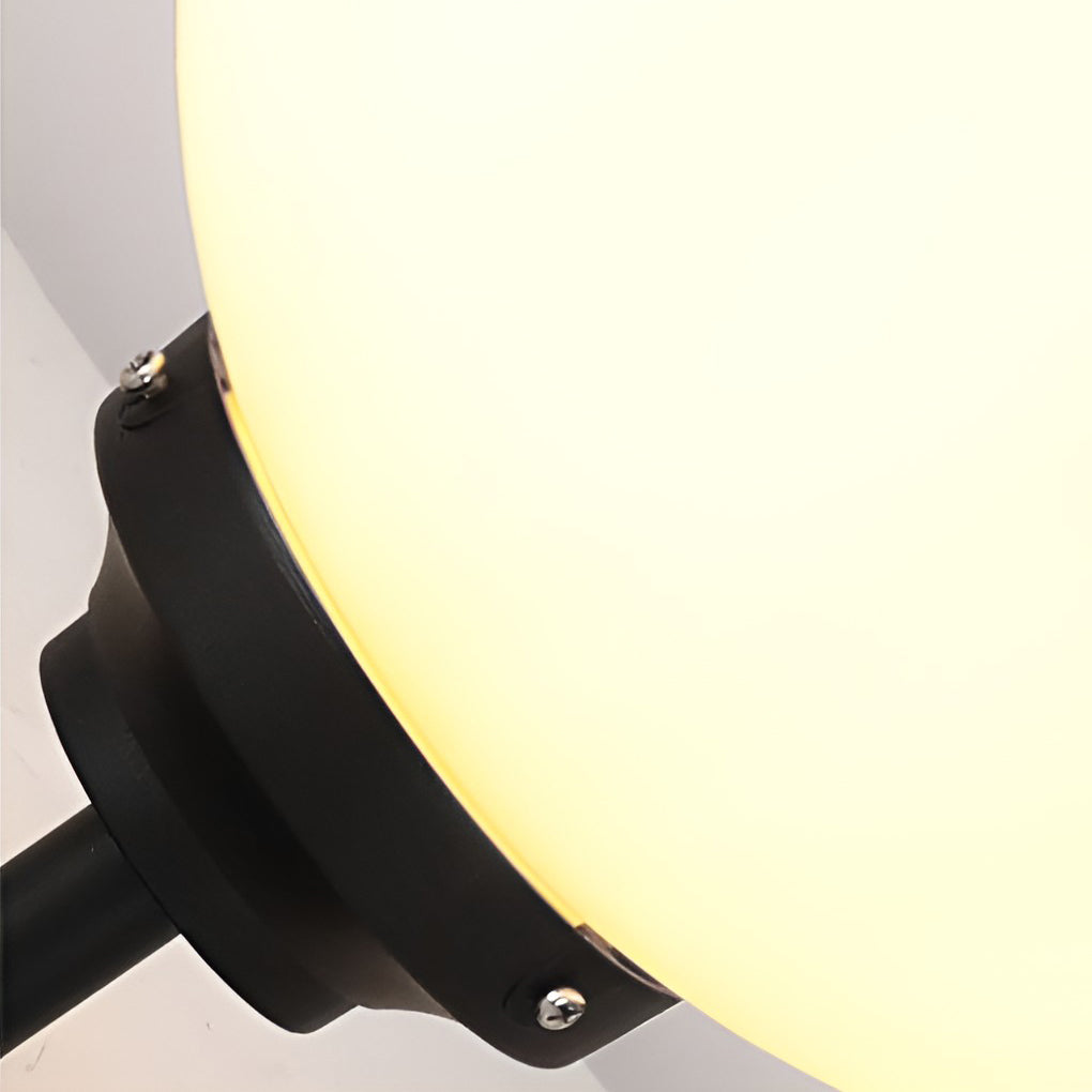 White Outdoor Globe Wall Sconce LED Solar Light