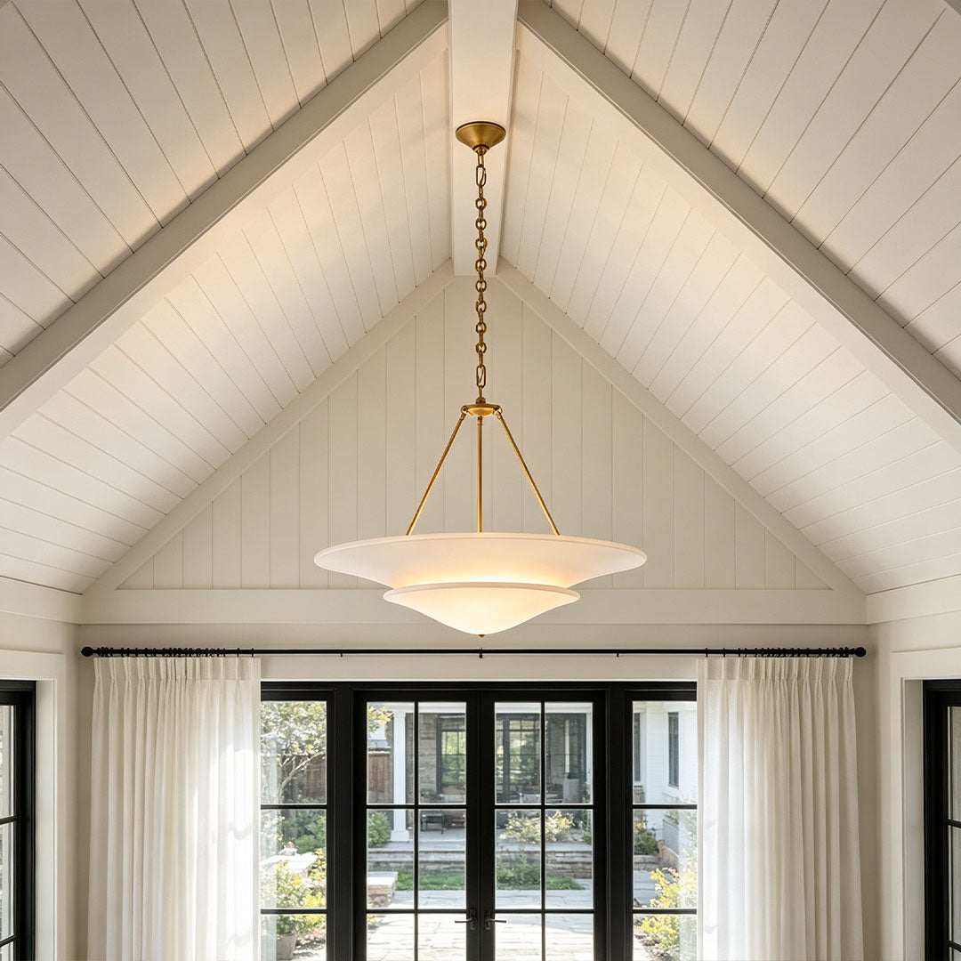 White Plaster Chandelier French Vintage Ceiling Light