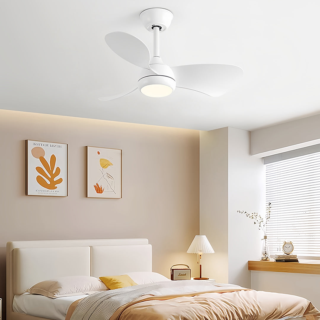 Retro Ceiling Fan with Light Nordic Inverter Metal Lamp Body
