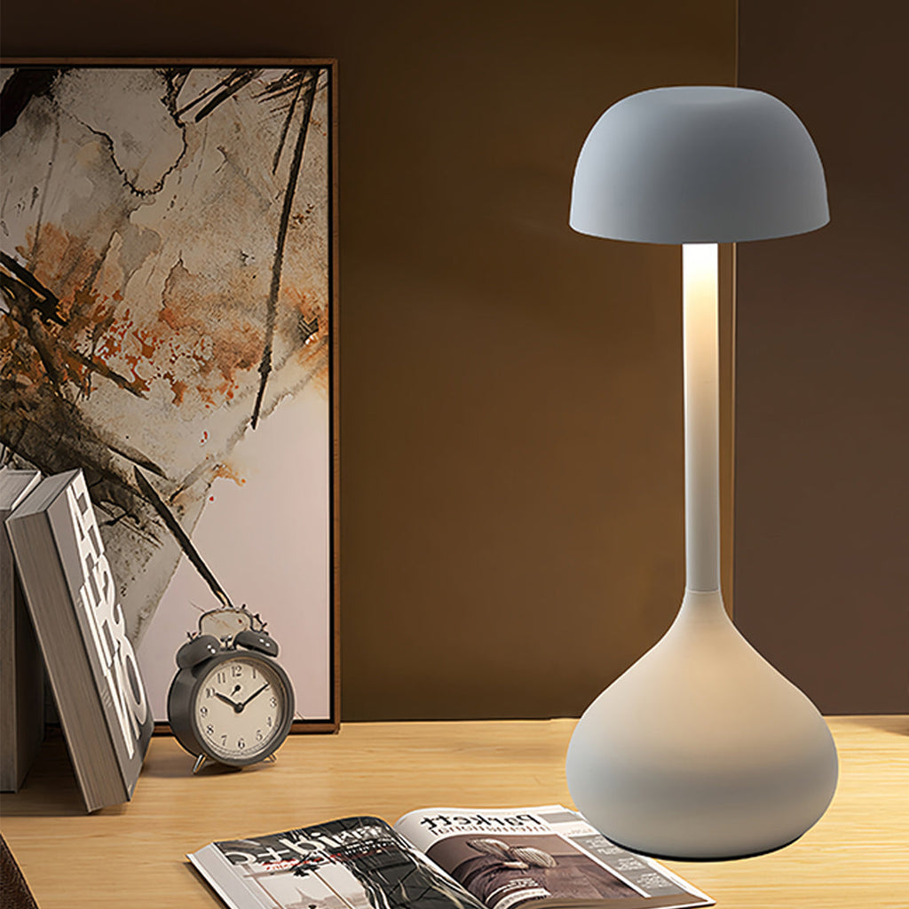 Rustic Gourd Shaped Rechargeable Metal Table Lamp - Minimalist Design for Home Decor