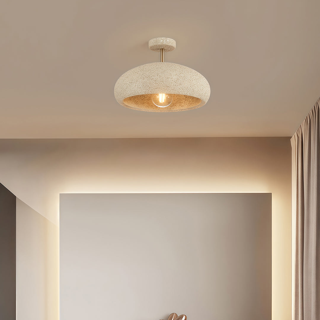 White Wabi-Sabi Semi Flush Ceiling Light - Ambient Lamp for Elegant Spaces