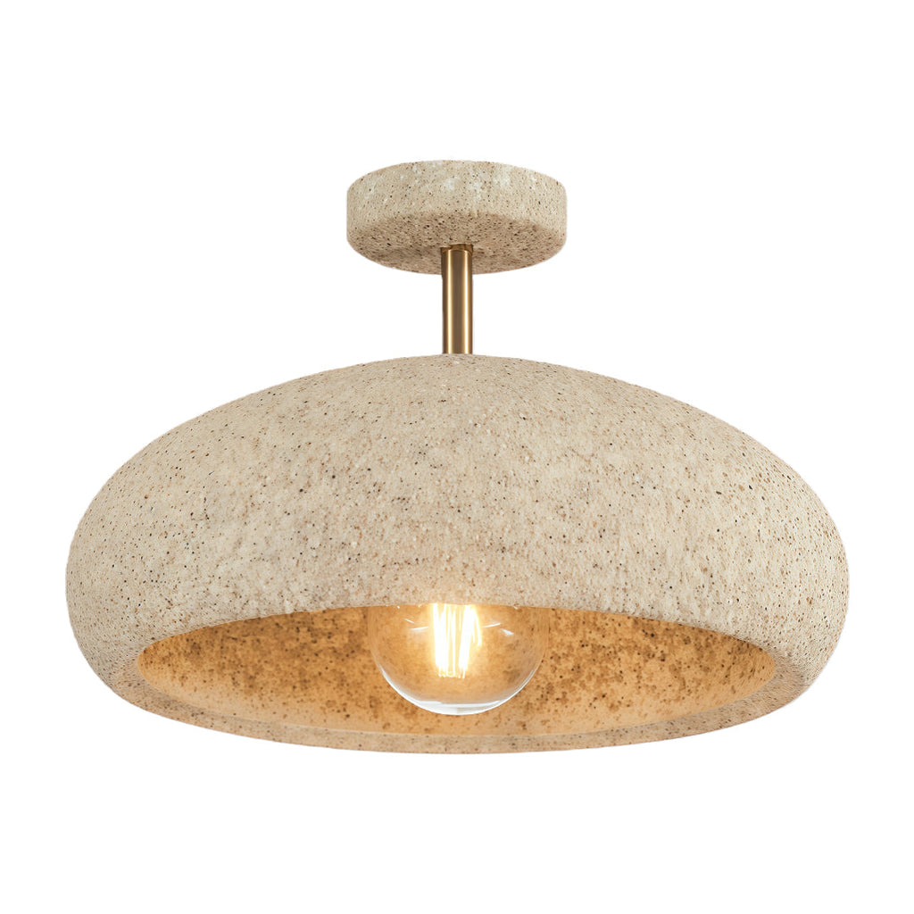White Wabi-Sabi Semi Flush Ceiling Light - Ambient Lamp for Elegant Spaces