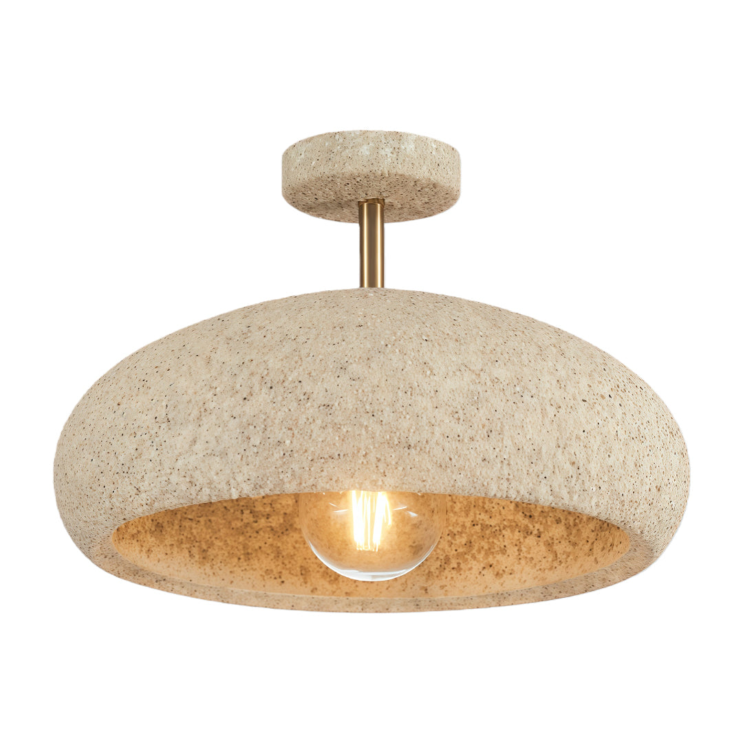 White Wabi-Sabi Semi Flush Ceiling Light - Ambient Lamp for Elegant Spaces