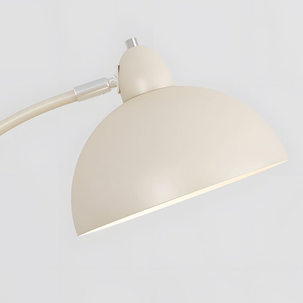 White Arc Floor Lamp with Dome Shade - Modern Lighting Solution