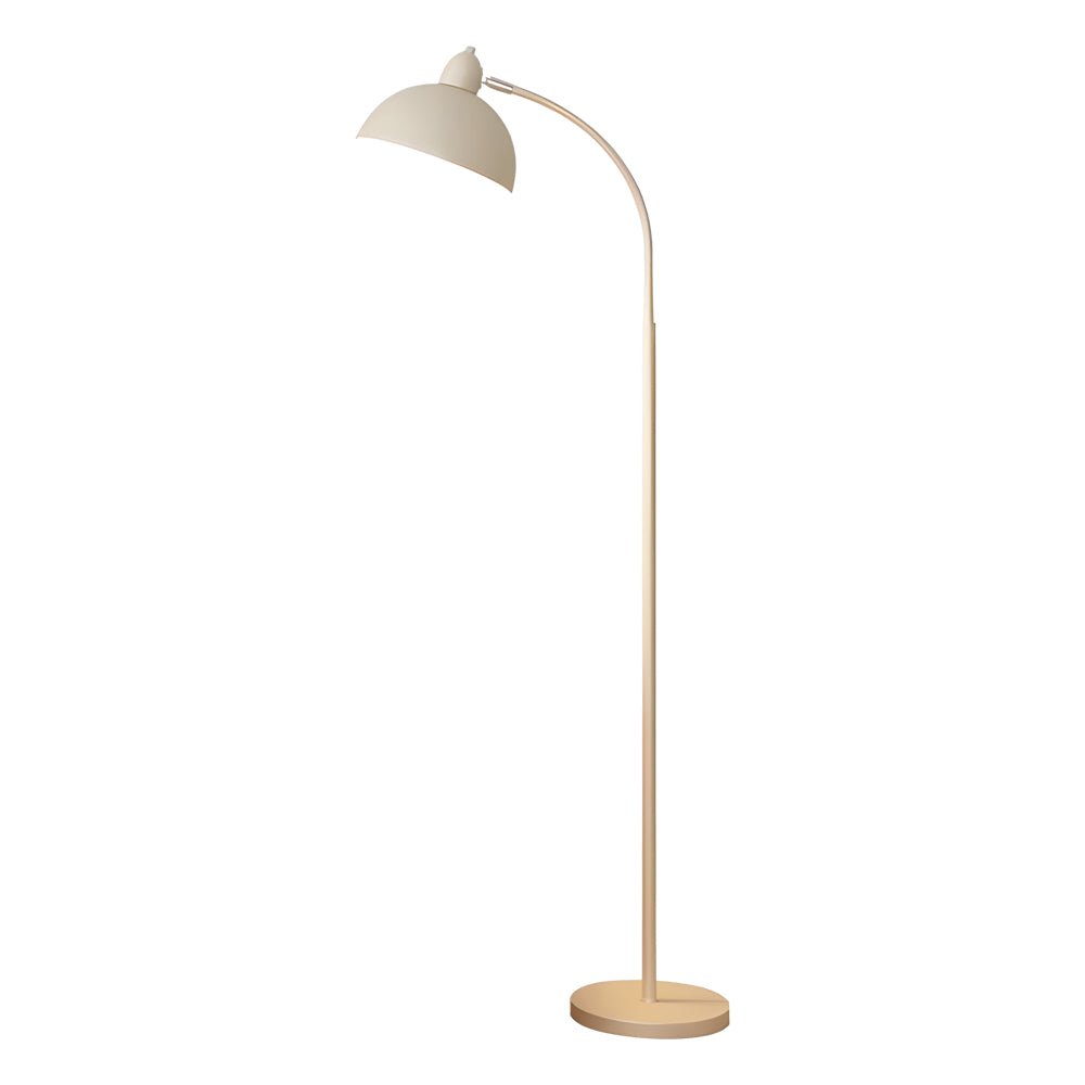 White Arc Floor Lamp with Dome Shade - Modern Lighting Solution