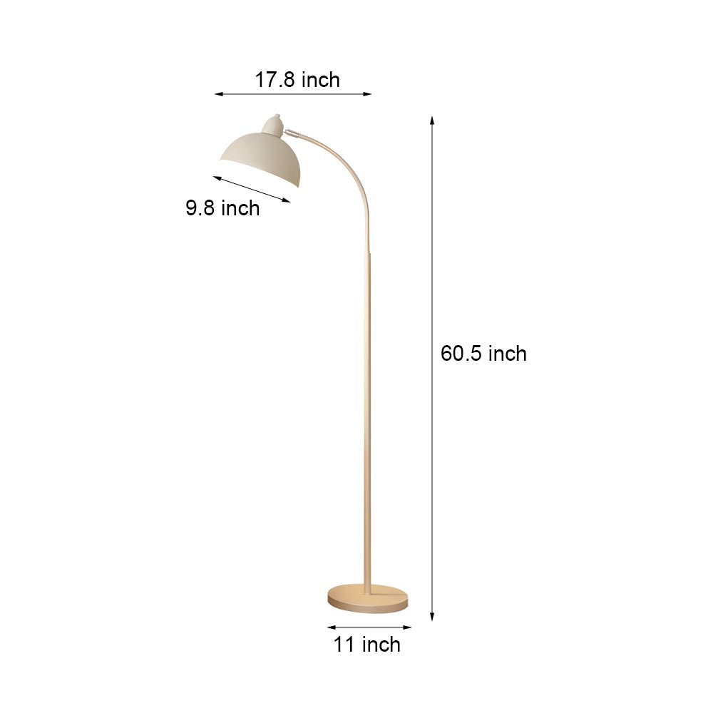 White Arc Floor Lamp with Dome Shade - Modern Lighting Solution