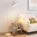 White Arc Floor Lamp with Dome Shade - Modern Lighting Solution