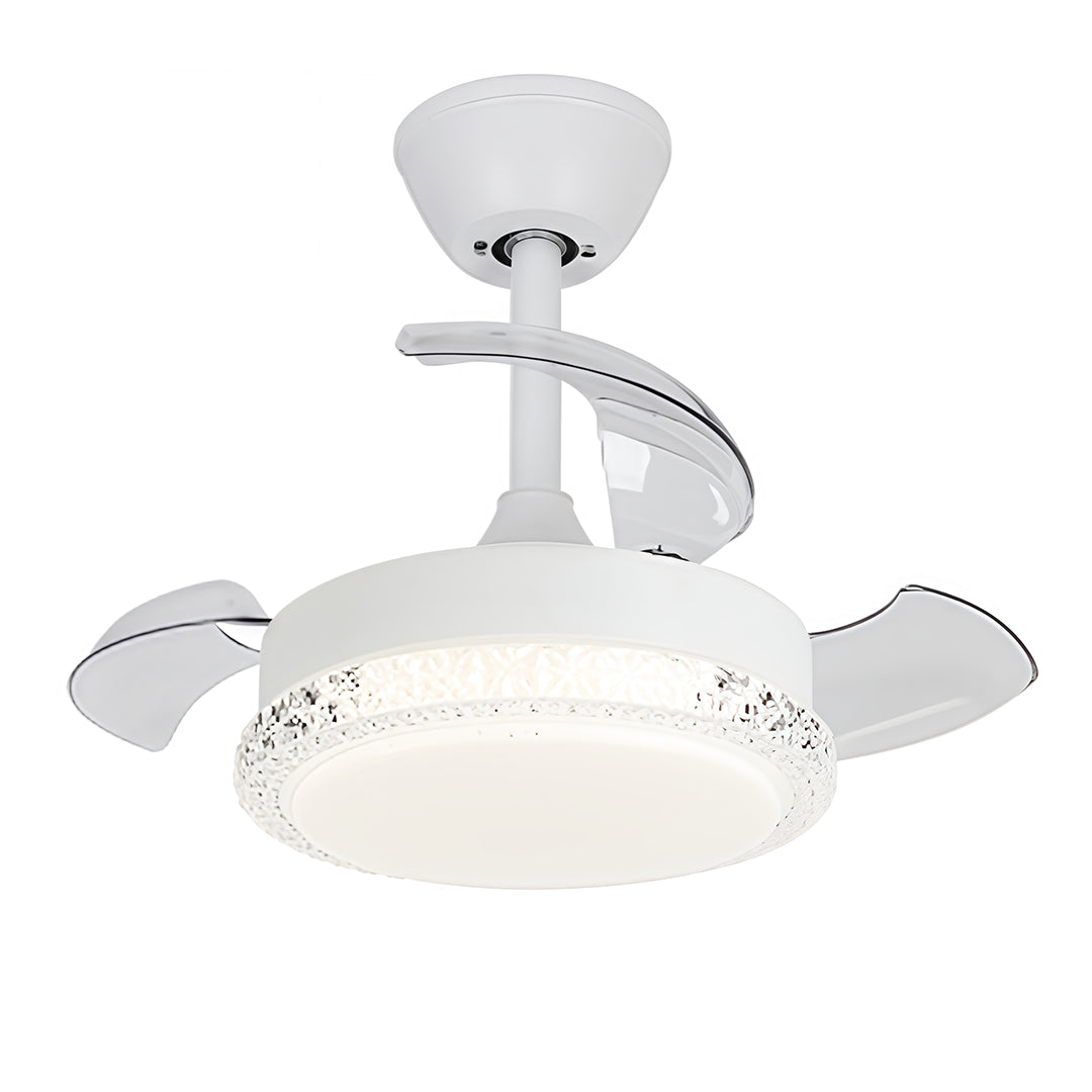 3 Blade Ceiling Fan with Light - Quiet Flush Mount Fan Lamp