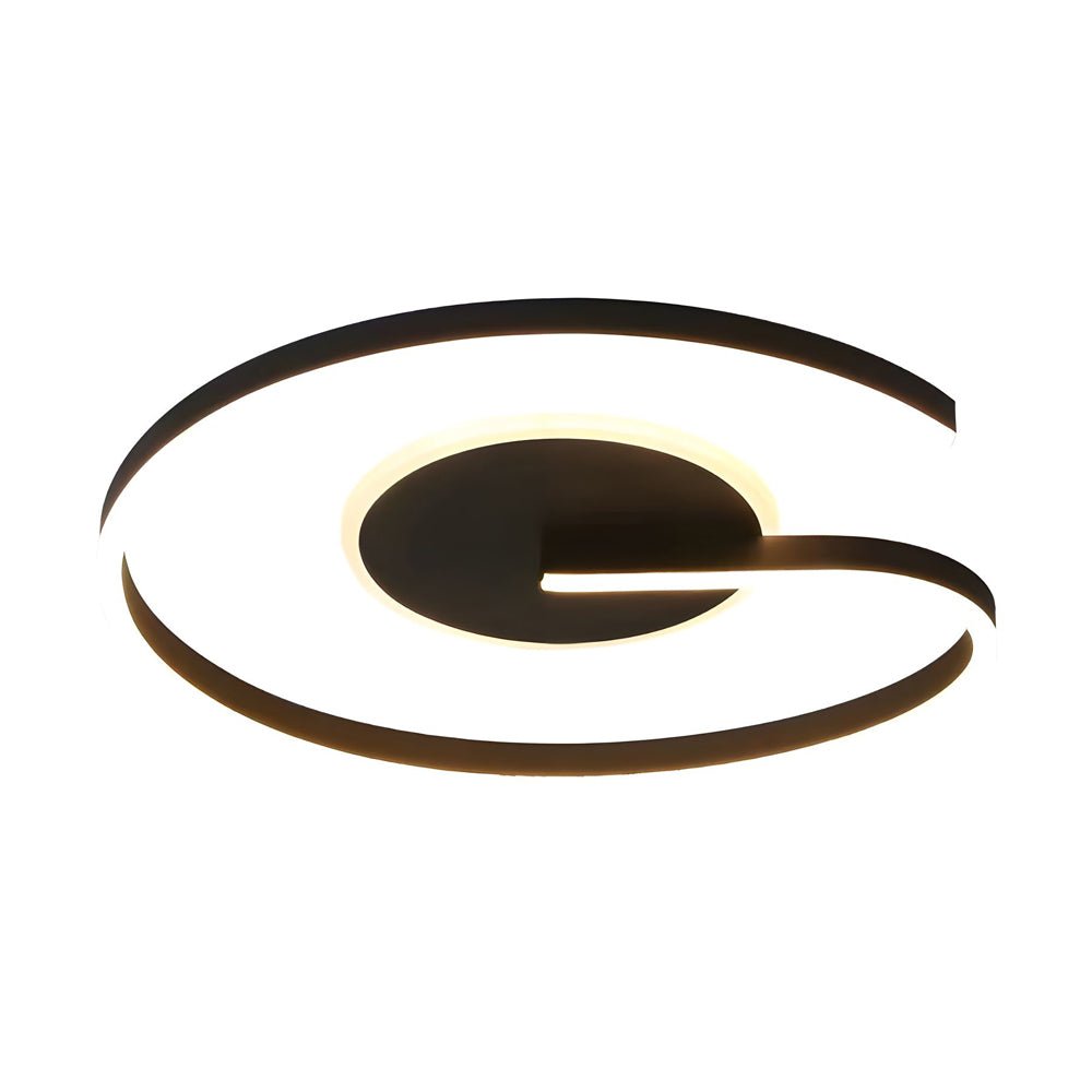 White Black LED Open Ring Ceiling Lamp Flush Mount Bedroom Light