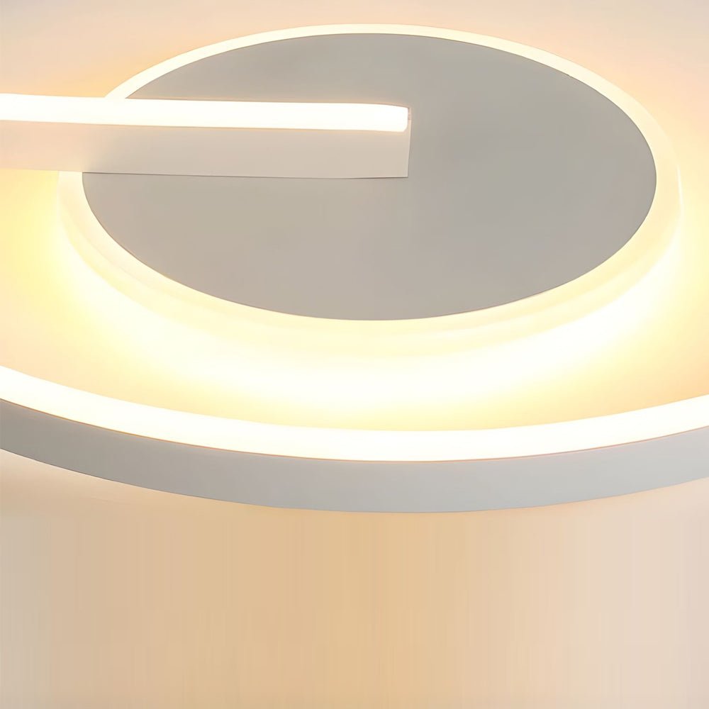 White Black LED Open Ring Ceiling Lamp Flush Mount Bedroom Light