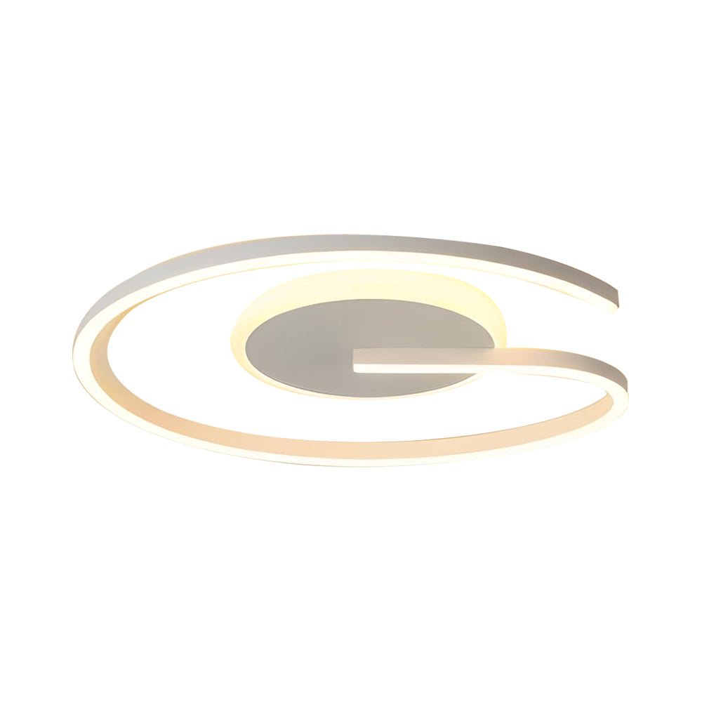 White Black LED Open Ring Ceiling Lamp Flush Mount Bedroom Light
