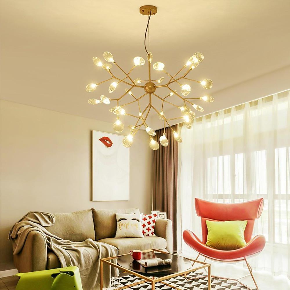 36-Light Modern Sputnik Chandelier LED Cluster Ceiling Light