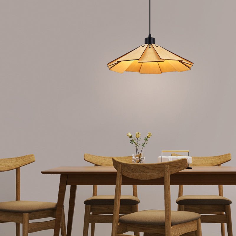 Wabi-Sabi Nordic Wood Chandelier Dining Room Light Fixture