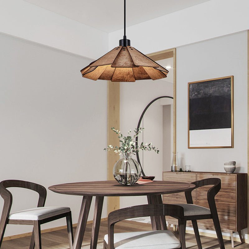 Wabi-Sabi Nordic Wood Chandelier Dining Room Light Fixture