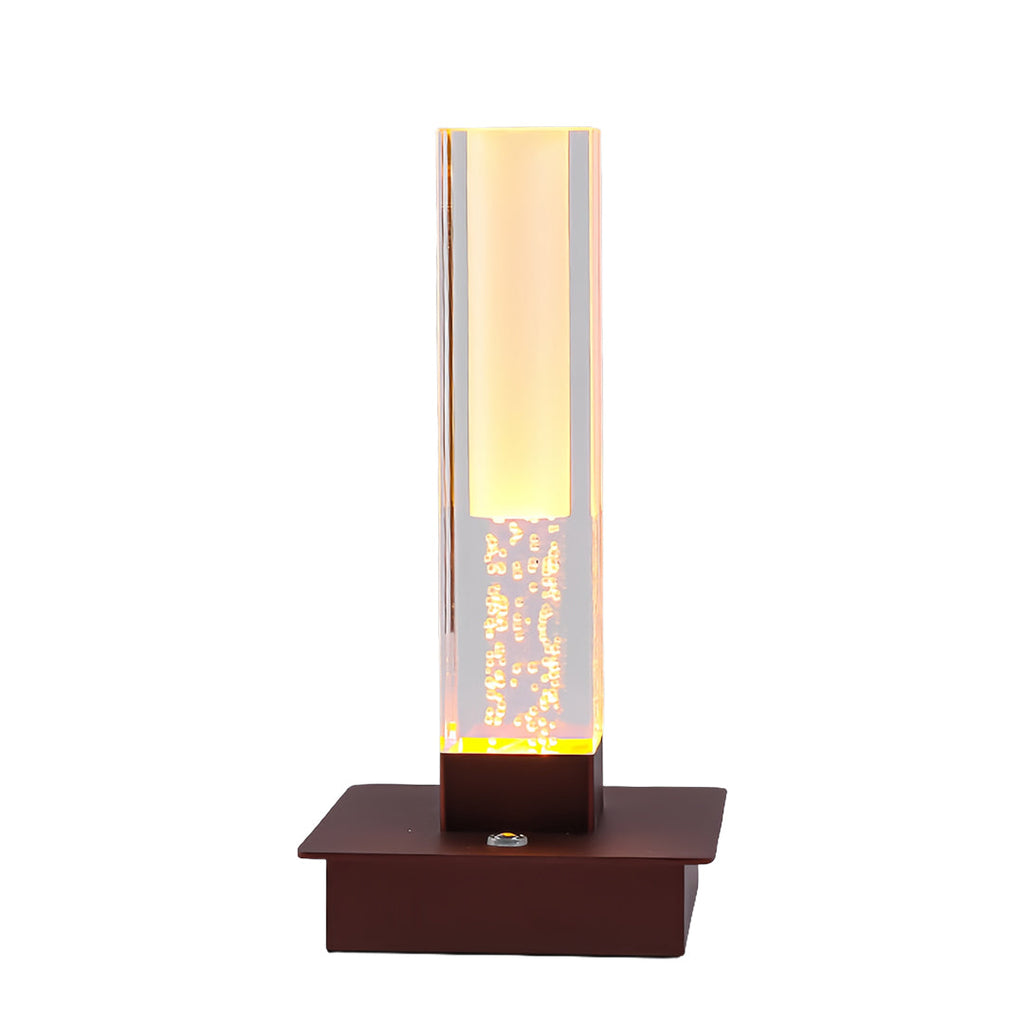 Cordless Bubble Modern Dimmable LED Square Table Lamp - Stylish Nightstand Lighting