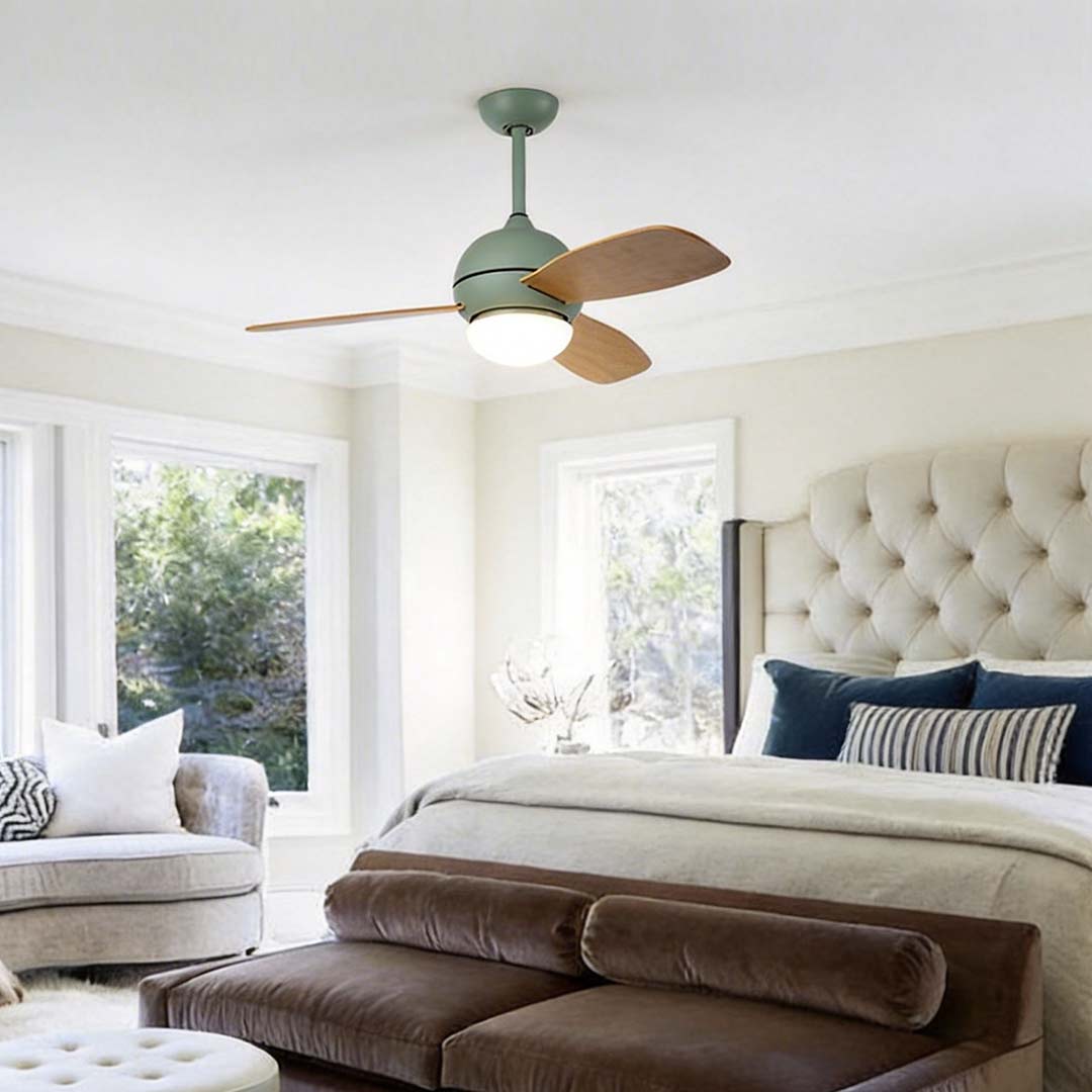 Wooden Blade Ceiling Fan with LED Light - Stylish Atmosphere Lighting