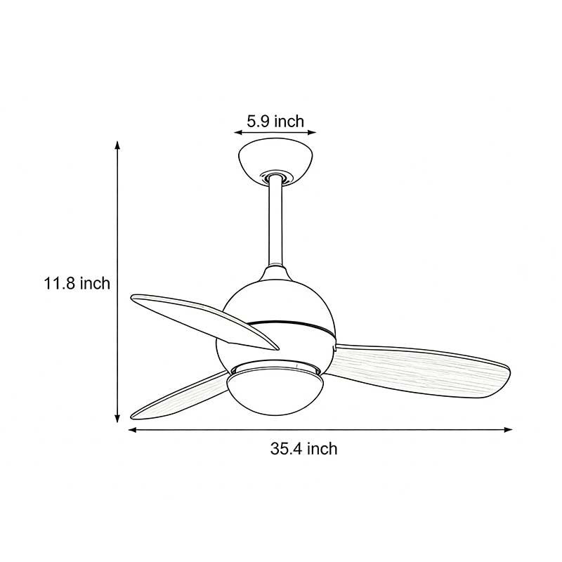 Wooden Blade Ceiling Fan with LED Light - Stylish Atmosphere Lighting