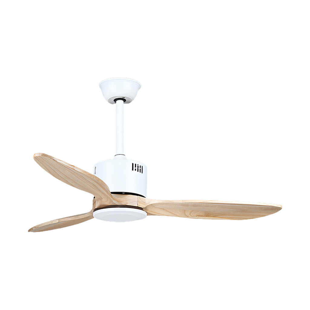 Wooden Ceiling Fan with Light - Quiet DC Motor Flush Mount Fandelier