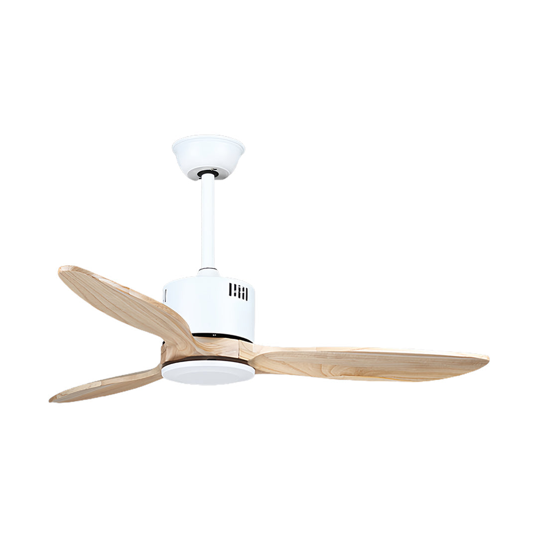 Wooden Ceiling Fan with Light - Quiet DC Motor Flush Mount Fandelier