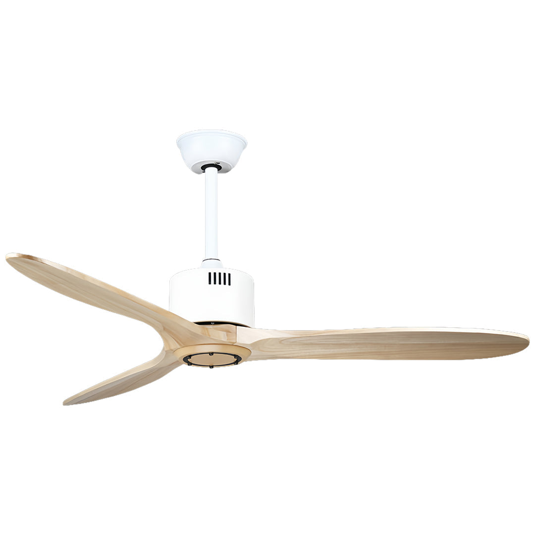 Wooden Ceiling Fan with Light - Quiet DC Motor Flush Mount Fandelier