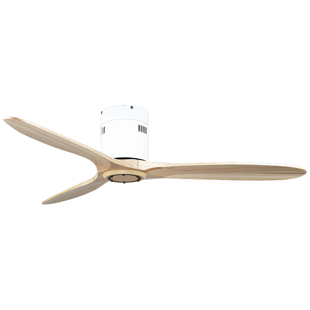 Wooden Ceiling Fan with Light - Quiet DC Motor Flush Mount Fandelier