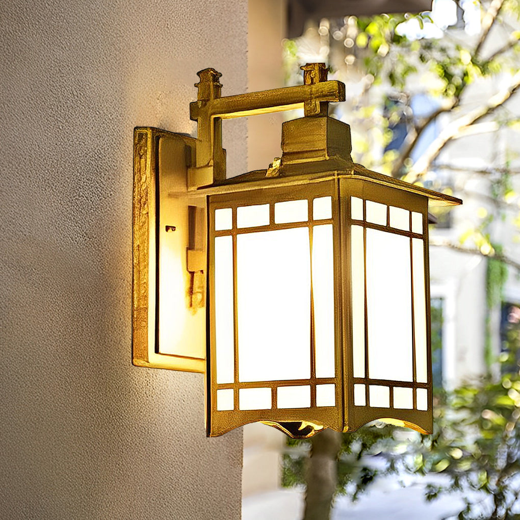 Retro LED Lantern Wall Sconce - Die-Cast Aluminum Glass Lamp