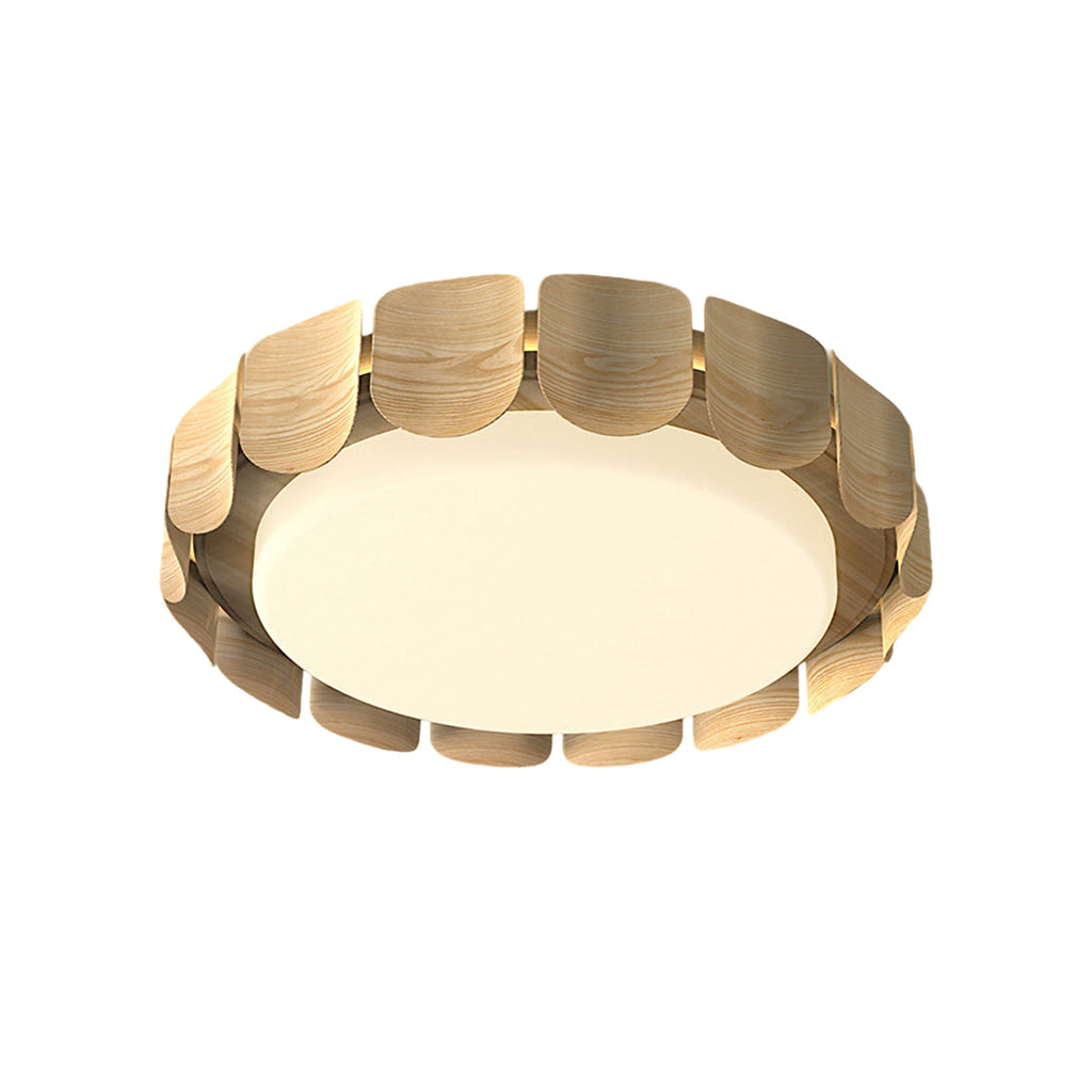 Wooden Ceiling Lights Full Spectrum Flush Mount for Eye Care