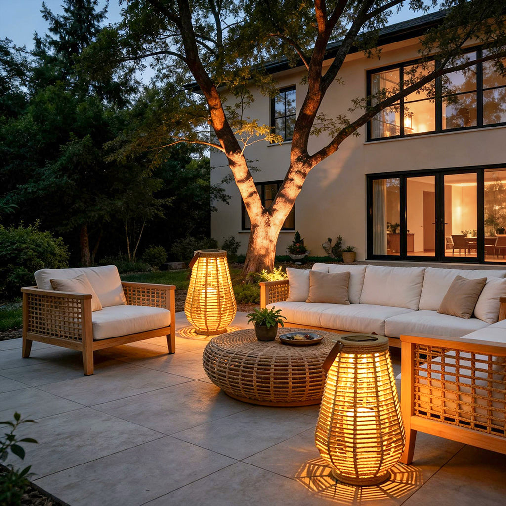 Rattan Solar Lantern – Waterproof LED Hemp Rope Hanging Lamp