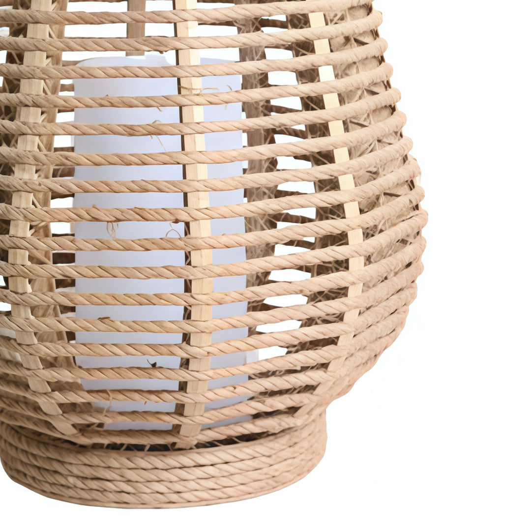 Rattan Solar Lantern – Waterproof LED Hemp Rope Hanging Lamp