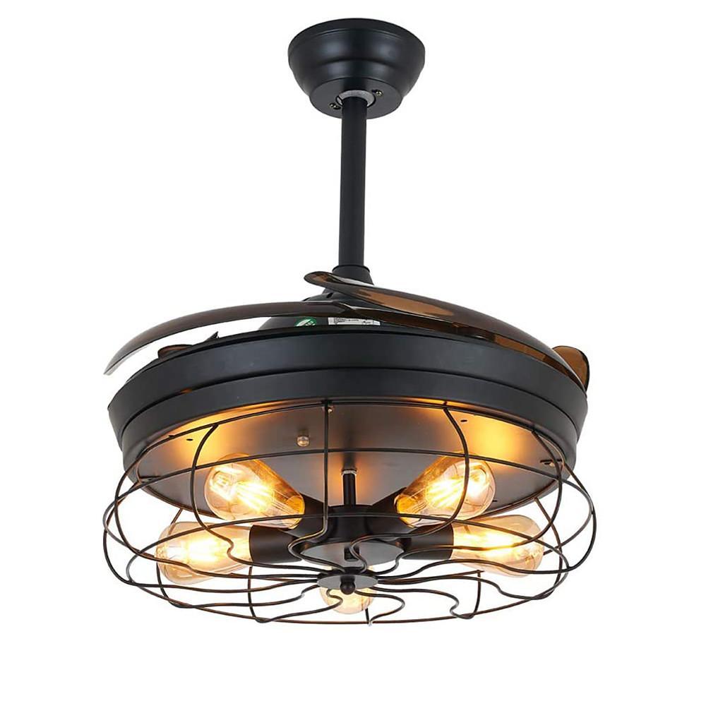 3-Blade Farmhouse Retractable Ceiling Fan with Light