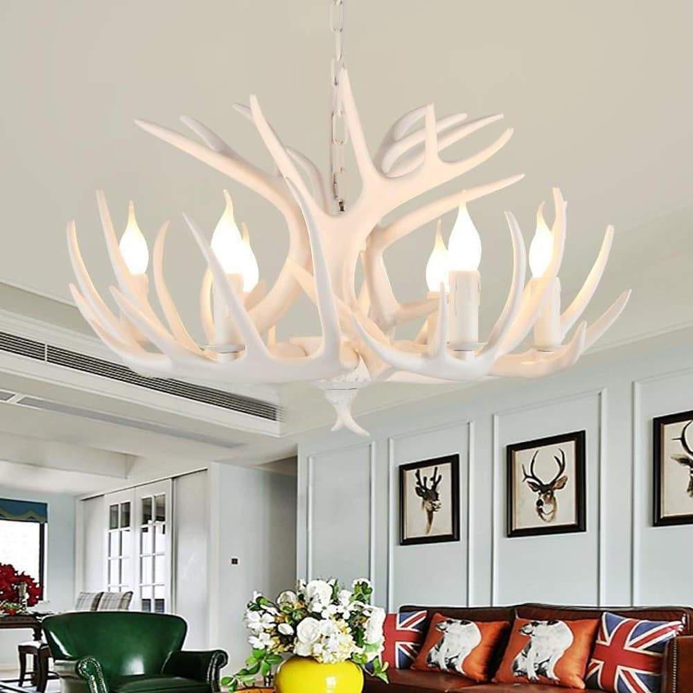 Vintage Antler Chandelier - 4/6/8 Candle Light Options