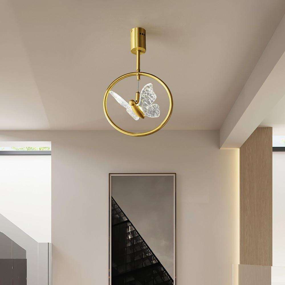 Butterfly Ring LED Nordic Ceiling Light - Semi Flush Mount with Acrylic Shade