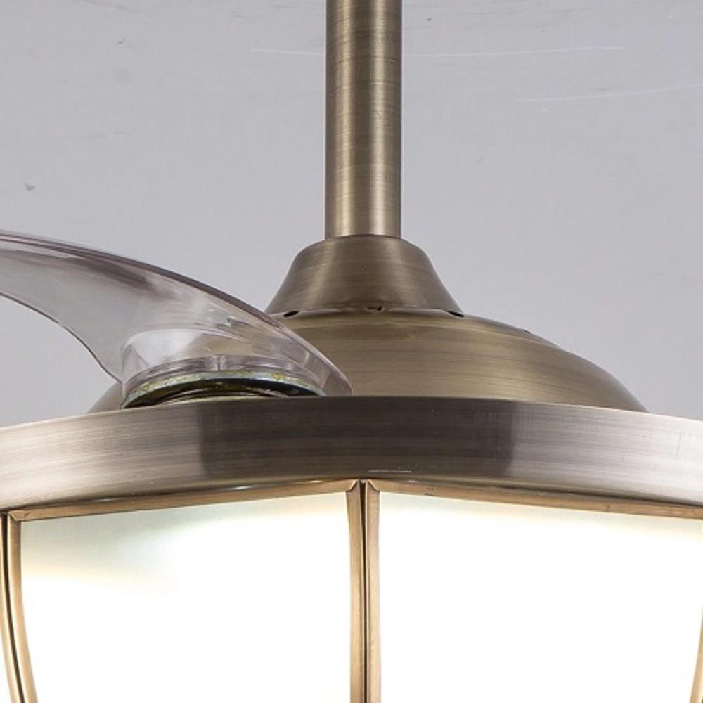 19-Inch Retractable Ceiling Fan with Light for Home Office