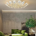 Flower-Shaped Dimmable LED Crystal Ceiling Light - Modern Flush Mount Fixture