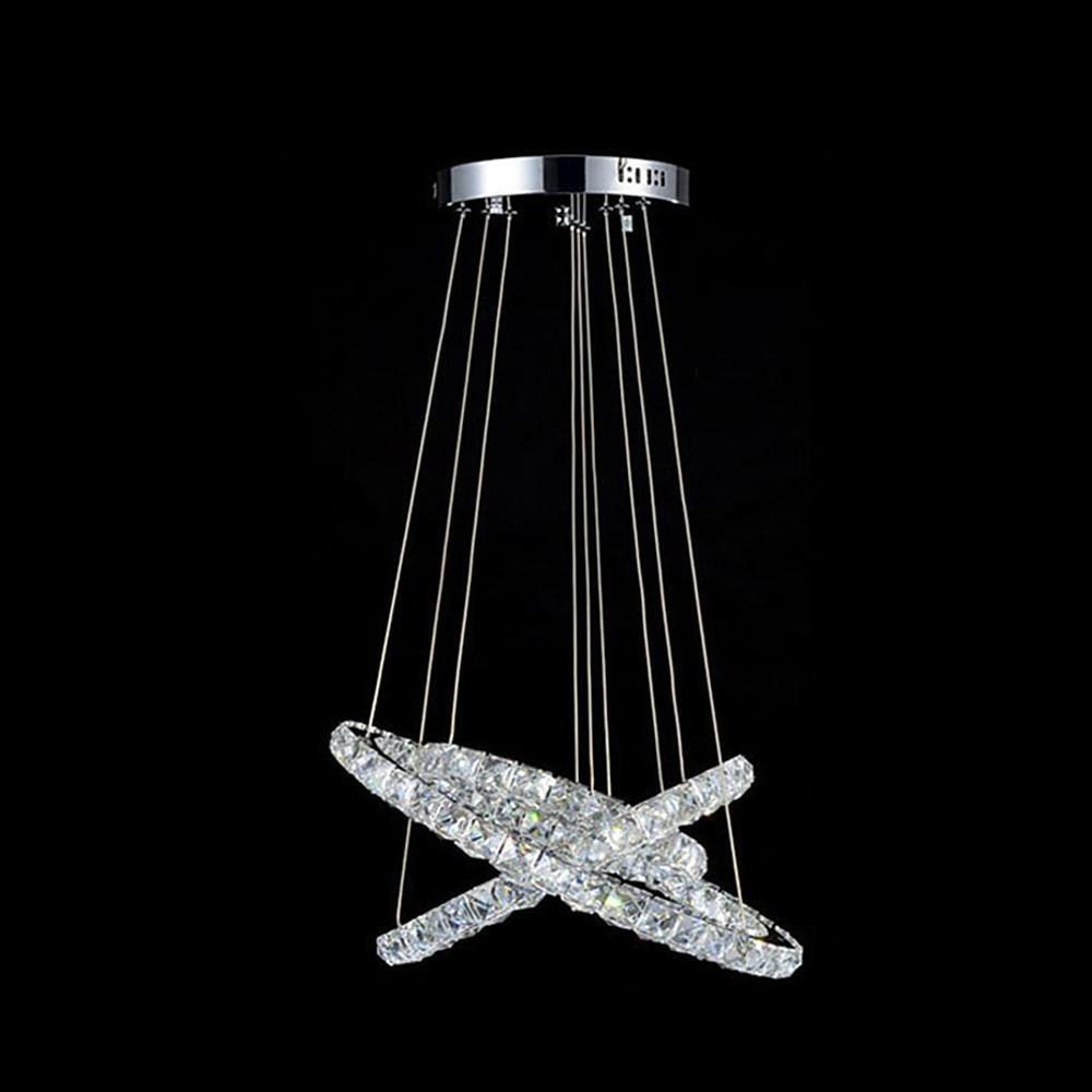 Luxury Crystal LED Chandelier 3-Tier Geometric Pendant Light