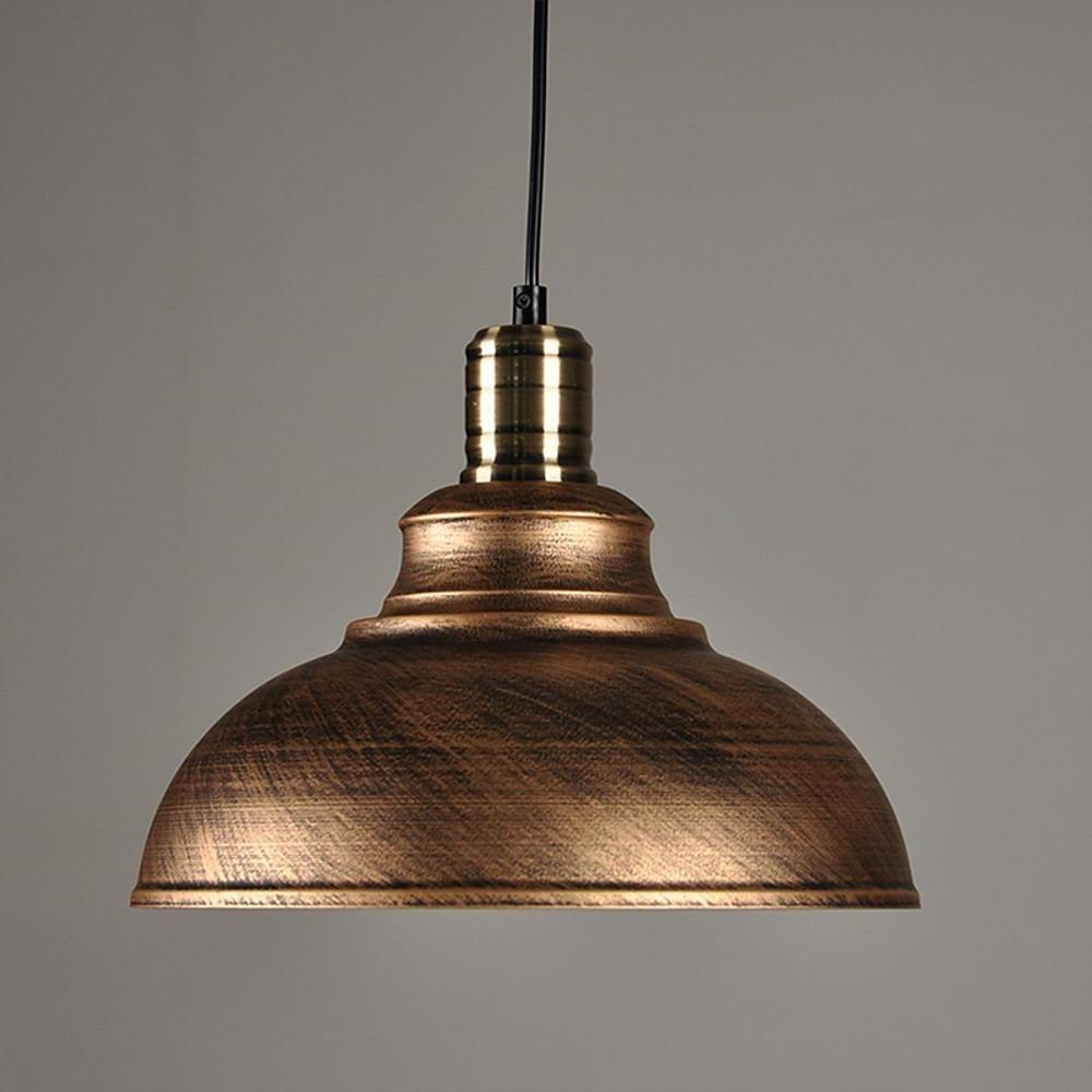 Semi Globe Metal LED Pendant Light - Vintage Style Hanging Lamp for Home Office