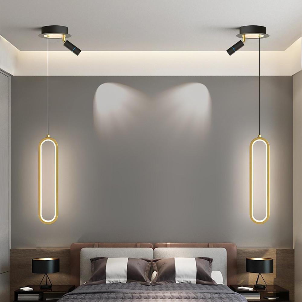 Elongated Modern Pendant Light - Metal & Acrylic Shade Fixture