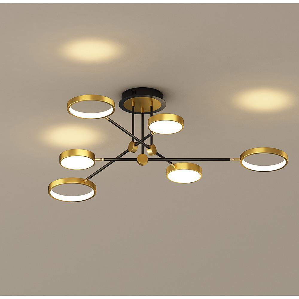 Circular 8-Light LED Nordic Flush Mount Ceiling Chandelier