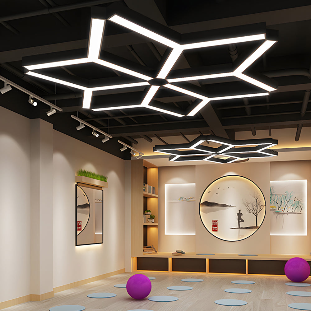 Y Shape Linear Industrial Geometric Ceiling Light - Modern LED Fixture for Home & Office