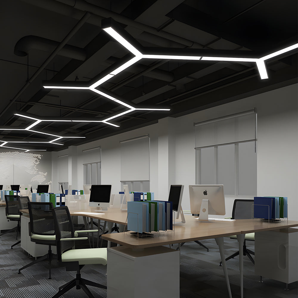 Y Shape Linear Geometric Ceiling Light - Modern Industrial Lighting Fixture for Home and Office