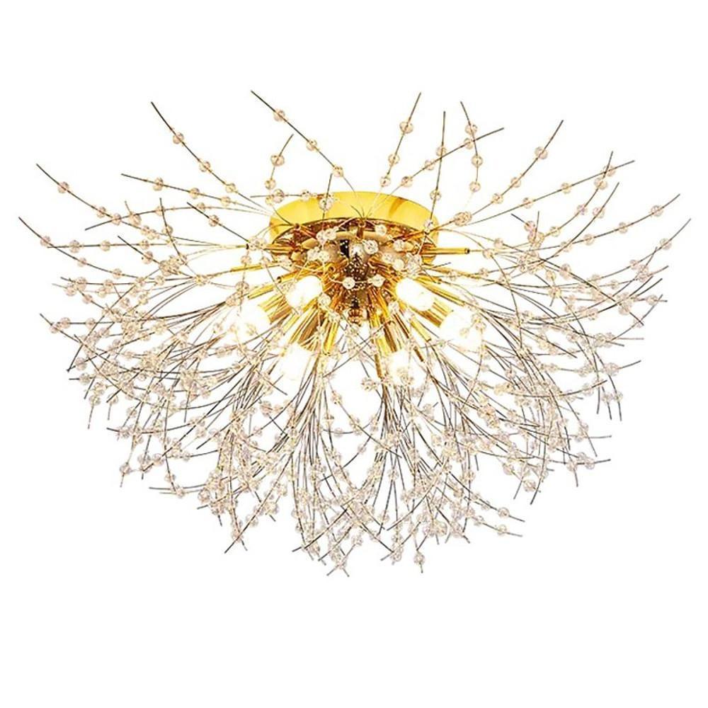 Classic Metal Crystal LED Flush Mount Ceiling Light